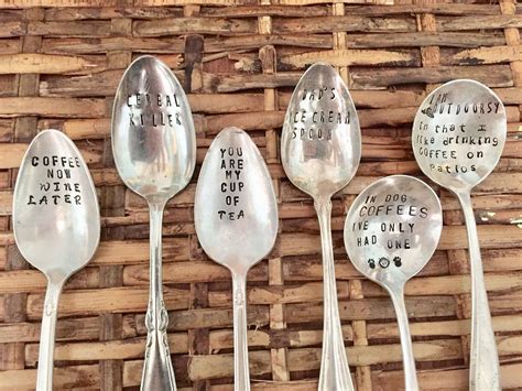 Stamped Spoons With Funny And Cute Sayings Or Custom Spoon Etsy