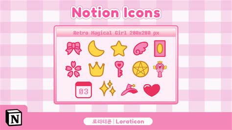 Retro Magical Girl Notion Icons Covers