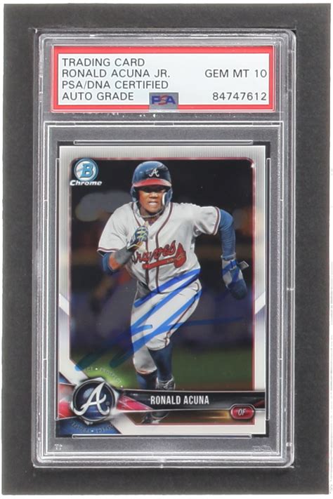 Ronald Acuna Jr Signed Bowman Chrome Prospects Bcp Rc Psa