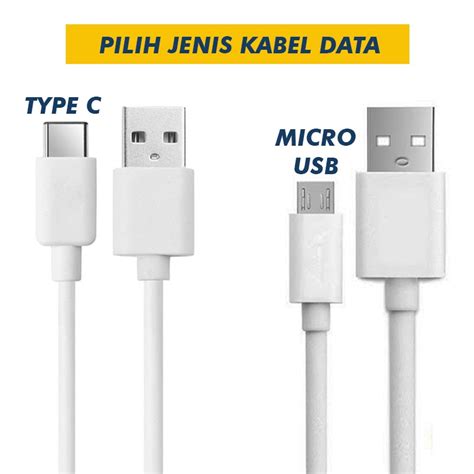 KABEL CHARGER CASAN MICRO TIPE C KABEL DATA USB WARNA PUTIH