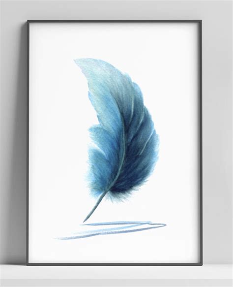 DigitalArtNadi Feather Watercolor Painting PNG Feather Print