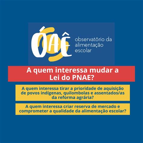 Carta P Blica A Quem Interessa Mudar A Lei Do Pnae Observat Rio Da