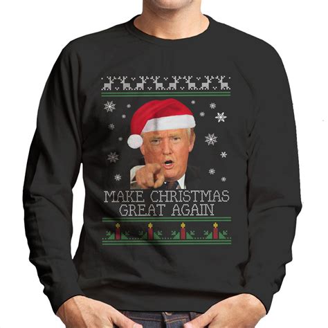 Make Christmas Great Again Donald Trump Knit Pattern Men S Sweatshirt