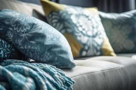 Premium AI Image | A close up of a gorgeous sofa with soft fabric ...