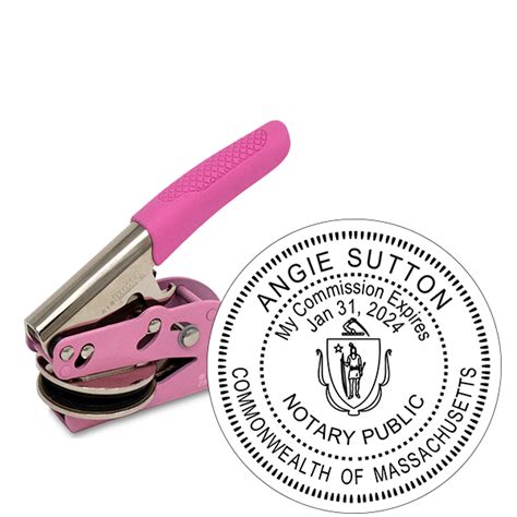 Notary Pink Embosser Seal Choose Your State Corp Connect