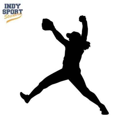 Softball Batter Hit Silhouette Decal With Coach Text Indy Sport Stickers