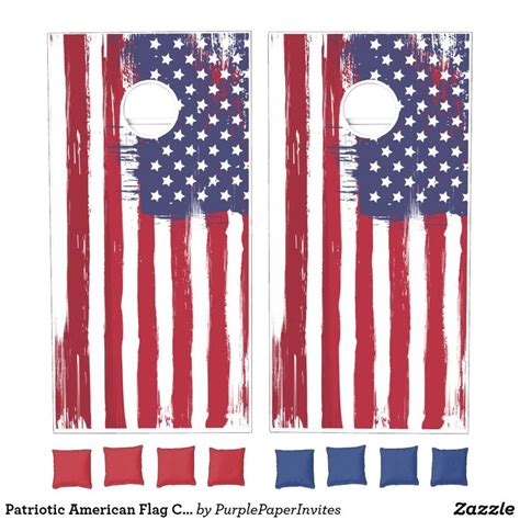 Patriotic American Flag Custom Cornhole Set | Cornhole set, Cornhole ...