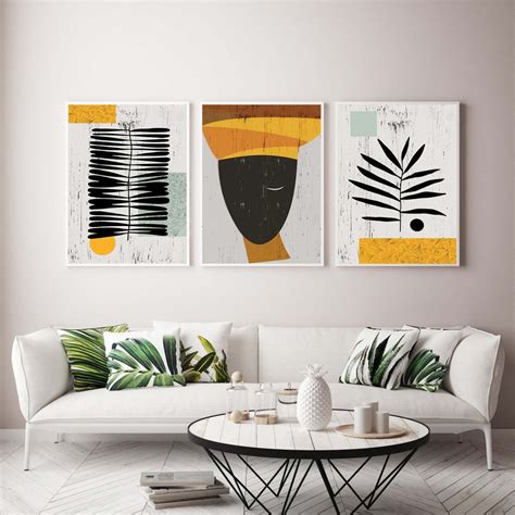 African Ethno Motive Wall Art Set Abstract Ethno Art African Etsy Canada