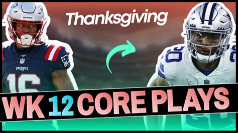 Nfl Dfs Week 12 Core Plays Lineup Process [thanksgiving 3 Game Slate