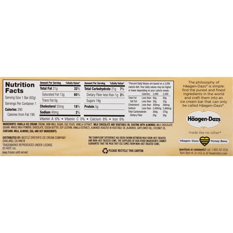 Haagen Dazs Nutrition Label Best Label Ideas 2019