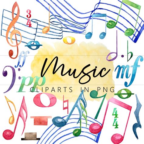 musical clip art bundle  png format etsy