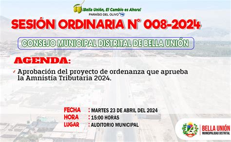 Invitación A Sesión Ordinaria N°008 2024 Mdbu Campañas