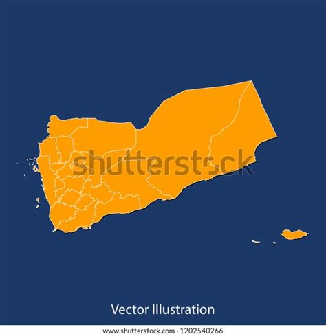 Yemen Map High Detailed Color Map Stock Vector Royalty Free 1202540266