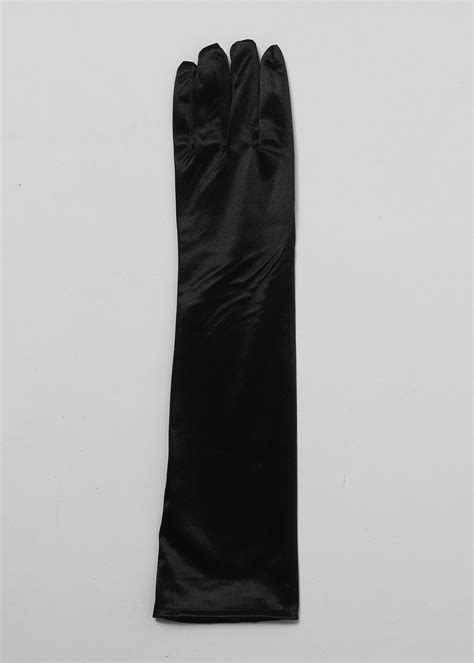 Stretchy Long Black Satin Gloves Cult Bravery