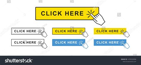 Click Button Hand Pointer Clicking Vector Stock Vector Royalty Free