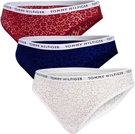 Tommy Hilfiger Bikini Damskie Majtki P Granatowe Bia E Bordowe