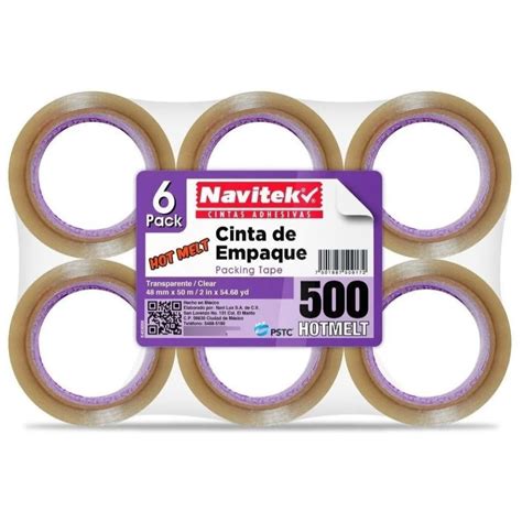 6 Rollos De Cinta Adhesiva Para Empaque Trasparente 4850 EMPACK