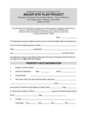 Fillable Online Townofmedway Bapplicationb For Major Site Plan Project