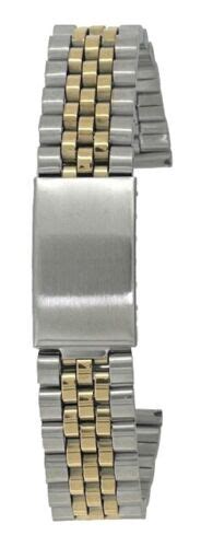 Jubilee Stainless Steel Two Tone Link Metal Bracelet Watch Strap Mm