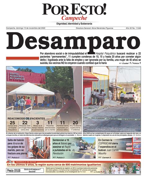 Portada Por Esto Campeche Domingo De Noviembre Del By Poresto