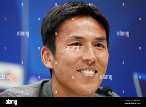 Eintracht Frankfurt's Makoto Hasebe during a press conference at the ...