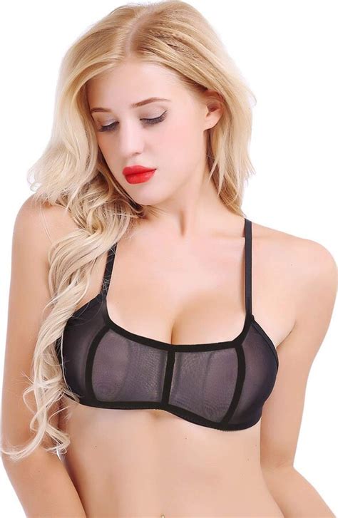 Chictry Women S Cup Mesh Bra Top See Through Bralette Lingerie Bra