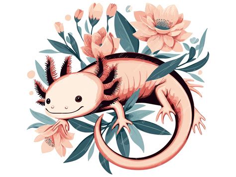 Premium Vector Cute Axolotl Cartoon Vector Style White Background