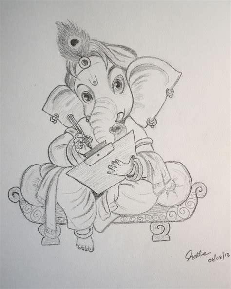 Outline Sketch Of Lord Ganesha at PaintingValley.com | Explore ...