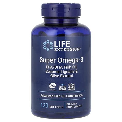 Life Extension Super Omega Epa Dha Fish Oil Sesame Lignans Olive