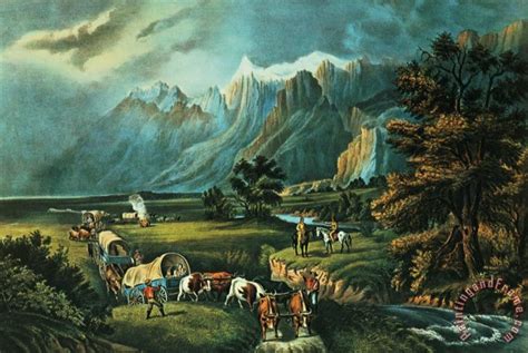 Currier And Ives Emigrants Crossing The Plains Painting Emigrants