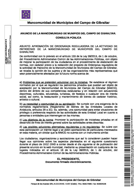 INFORMACIÓN PÚBLICA Y AUDIENCIA A LOS INTERESADOS DEL ACUERDO DE