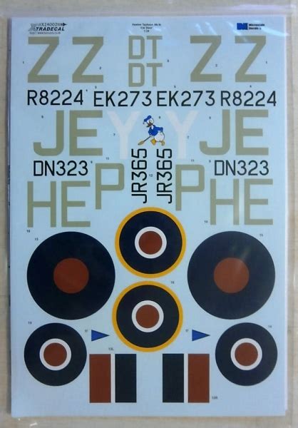 XTRADECAL 1 24 24002 HAWKER TYPHOON Mk Ib CAR DOOR Model Kit Decals