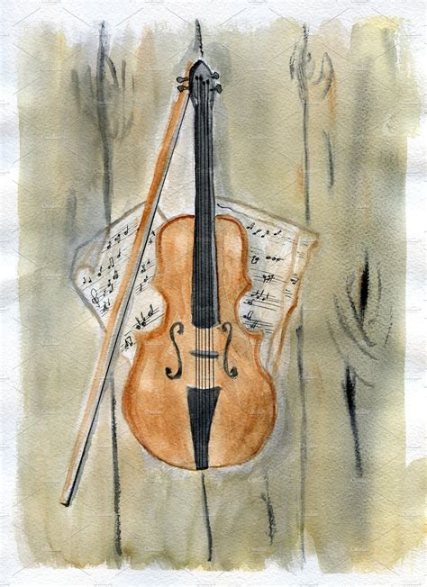 violin. watercolor – MasterBundles