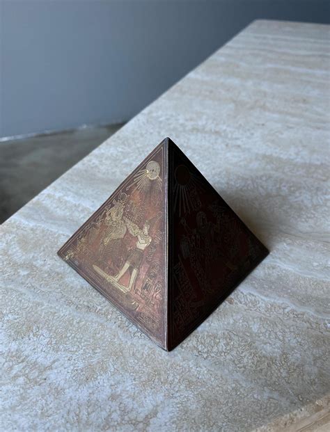 Brass And Copper Egyptian Revival Pyramid Sculptural Paperweight 1960s For Sale At 1stdibs