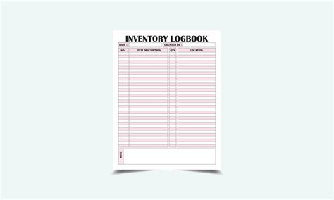 Inventory Logbook Kdp Interior 25283074 Vector Art At Vecteezy