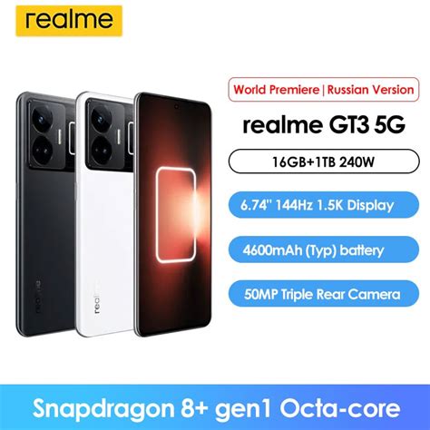 Russian Version Realme GT3 5G Smartphone 6 74 1 5K Ultra AMOLED