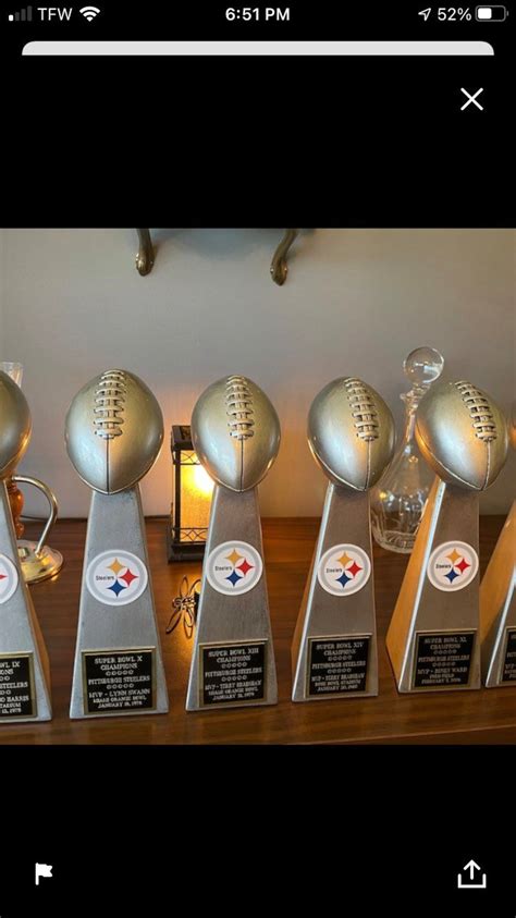 Pittsburgh Steelers 6x Super Bowl Champions Lombardi Style Trophies