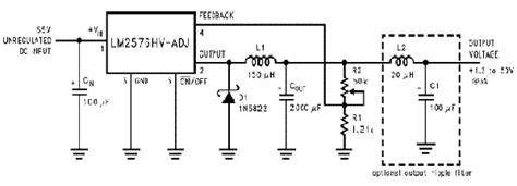 Adjustable Switching Regulator Circuit with LM2576