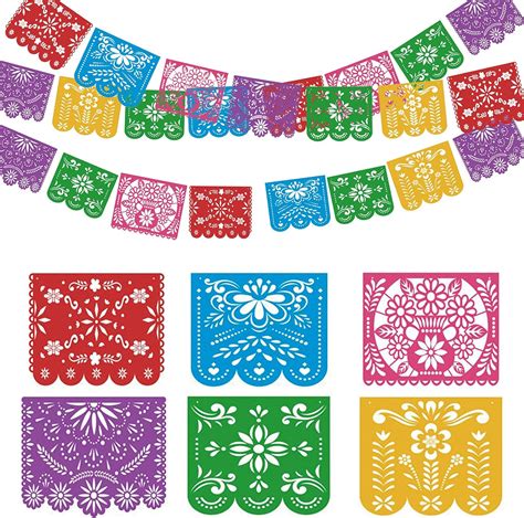 Pancartas mexicanas para fiestas pancartas picadas de papel plástico