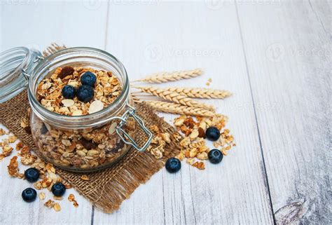 Homemade Granola In Jar Stock Photo At Vecteezy