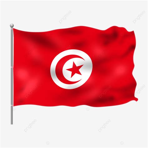 Tunisia Flag Flying On Pole, Tunis, Flag, Red PNG Transparent Clipart ...