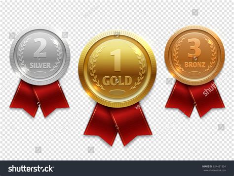 Champion Gold Silver Bronze Award Medals Stock Vector Royalty Free