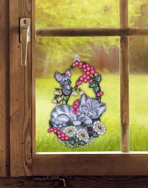 Gardinen Welt Online Shop Fensterbild Mit Kindermotiv Aus Plauener Spitze