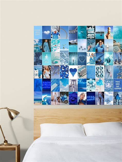 Boujee Blue Wall Collage Kit Baddie Collage Blue Aesthetic Etsy