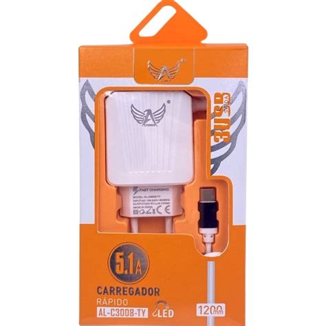 Kit Carregador De Parede Universal Usb Altomex Al C Cabo Usb