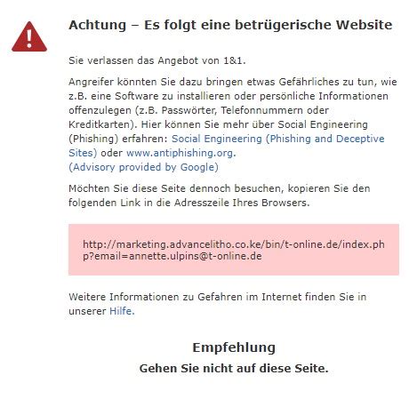 Warnung Mail Speicher Überschritten von Telekom Phishing