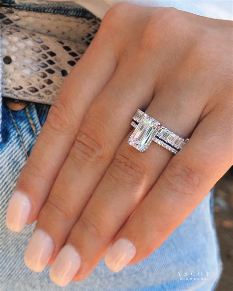 Emerald Cut Lab Diamond Solitaire Engagement Ring 50 Off