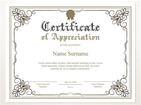 Printable Certificate Of Appreciation Editable Certificate Etsy With