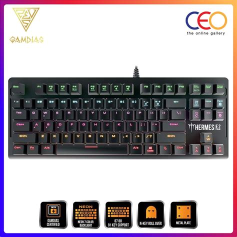 Gamdias Hermes E Color Blue Switch Mechanical Gaming Keyboard Tkl