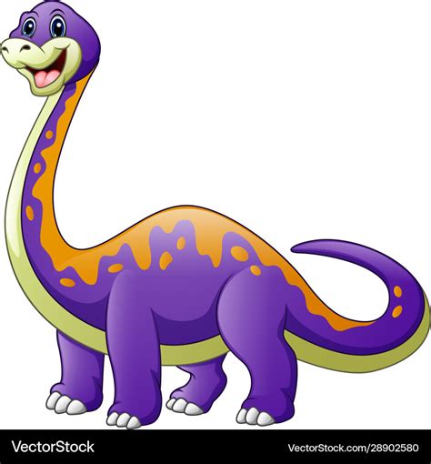 Cartoon A Big Purple Dinosaur With A Long Neck Dip